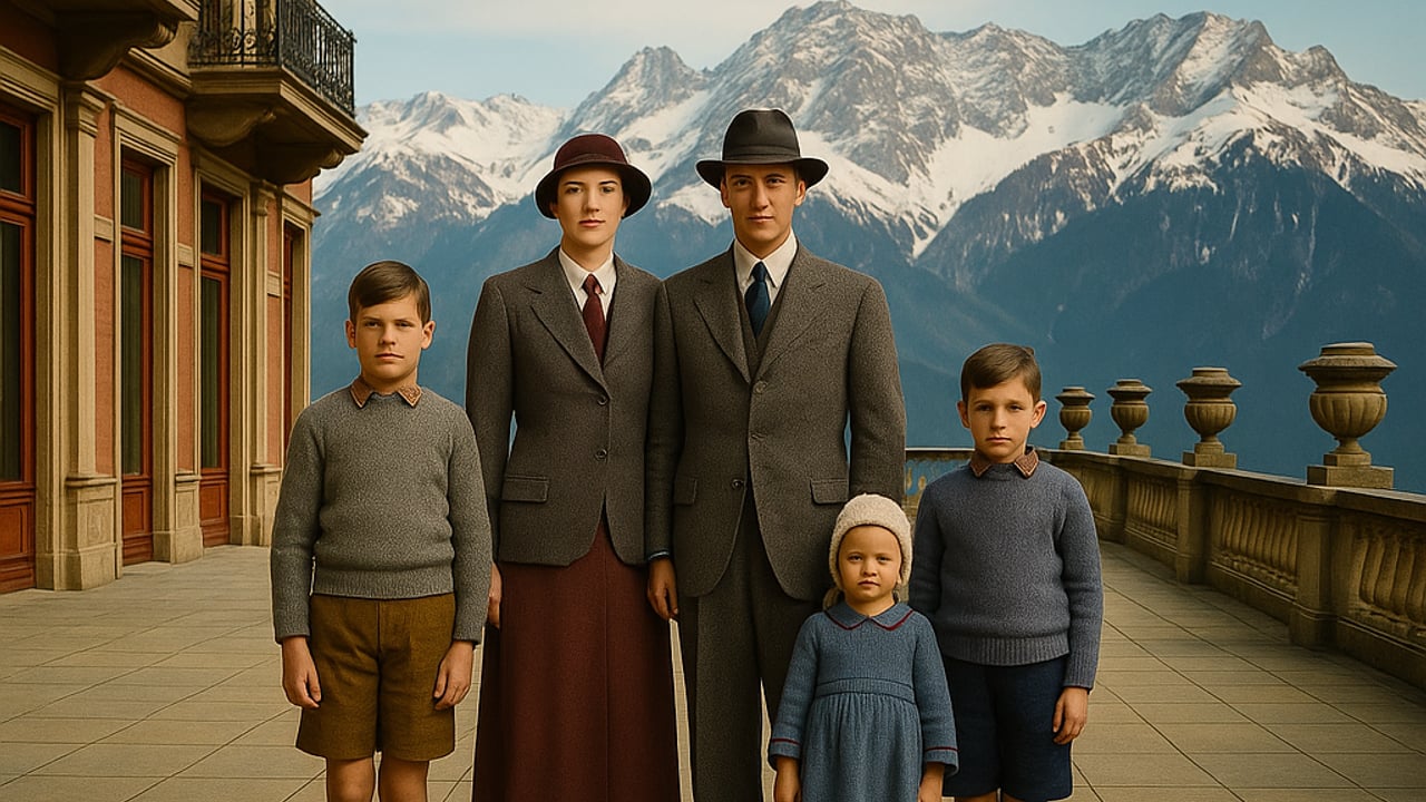 A Family Abroad — a 1926 photograph restored and brought to life